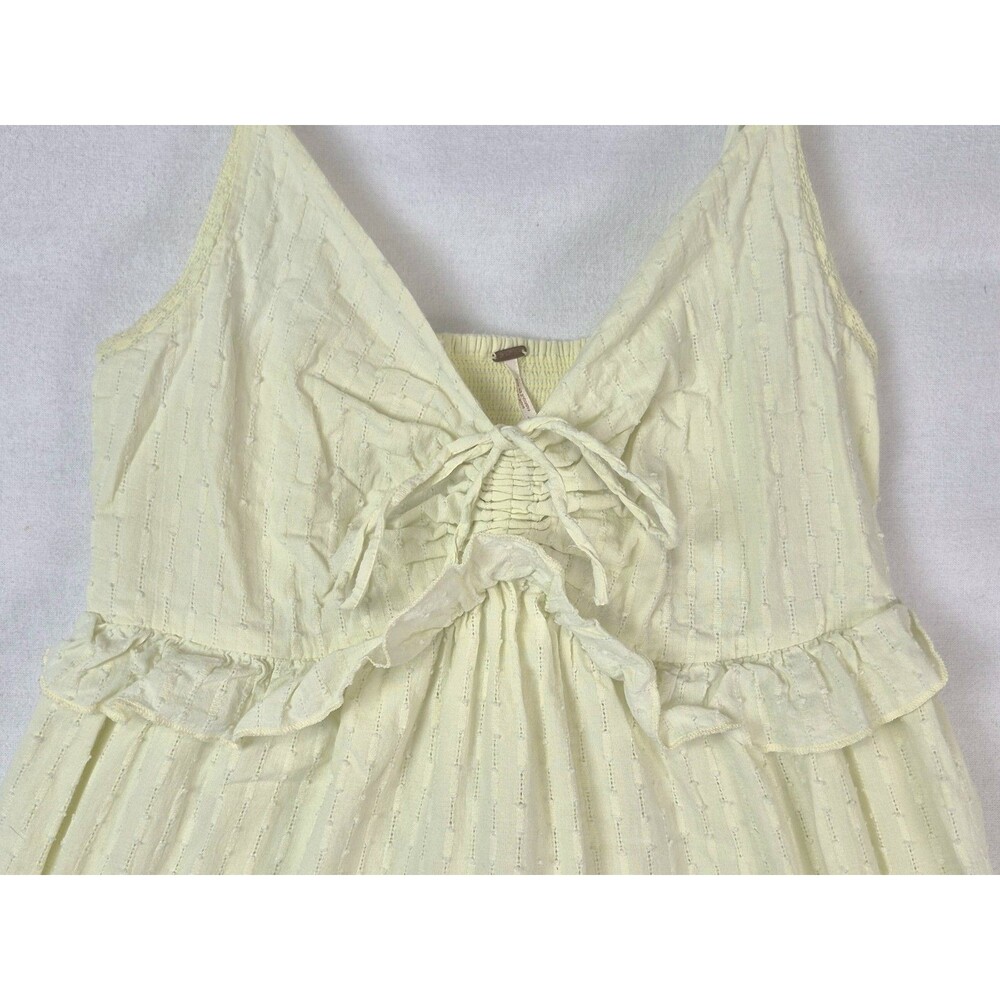 Free People Women Butter Yellow Sundress Tiered Boho Maxi Cottagecore Dress READ - Picture 5 of 9